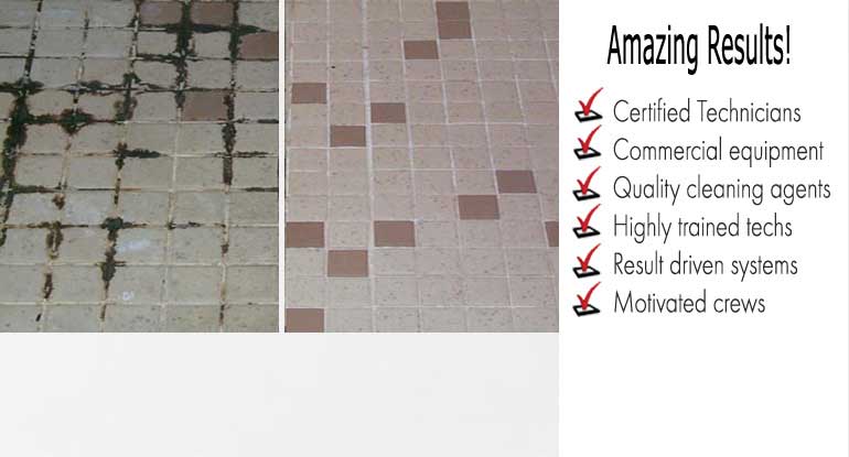 <div class='alignleft'><h3>Before & After</h3><span class='desc'>Amazing Results!</span></div><p>Revive and extend the service life of your tile floors with our Deep Clean System. Bamaclean features the deep cleaning method recommended by most tile manufactures. Higher solution temperature, increased water volume and massive extraction power = amazing results.</p>