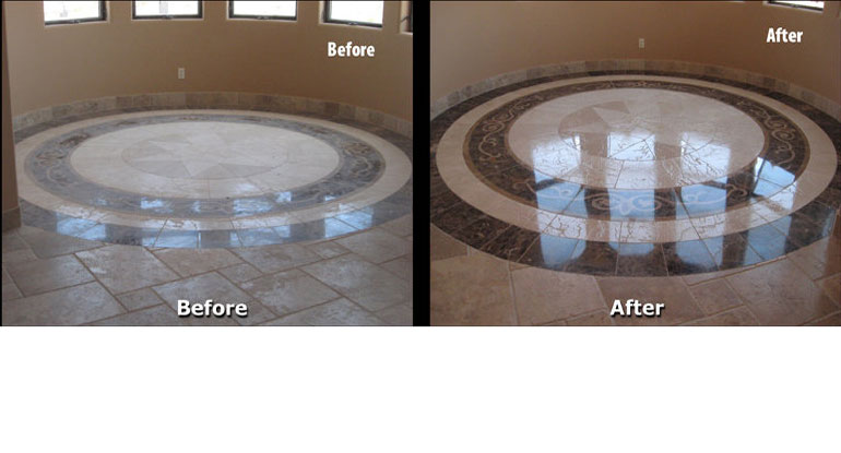 <div class='alignleft'><h3>Before & After</h3><span class='desc'>Amazing Results!</span></div><p>Revive and extend the service life of your stone tile floors with our Deep Clean System. Bamaclean features the deep cleaning method recommended by most tile manufactures.</p>