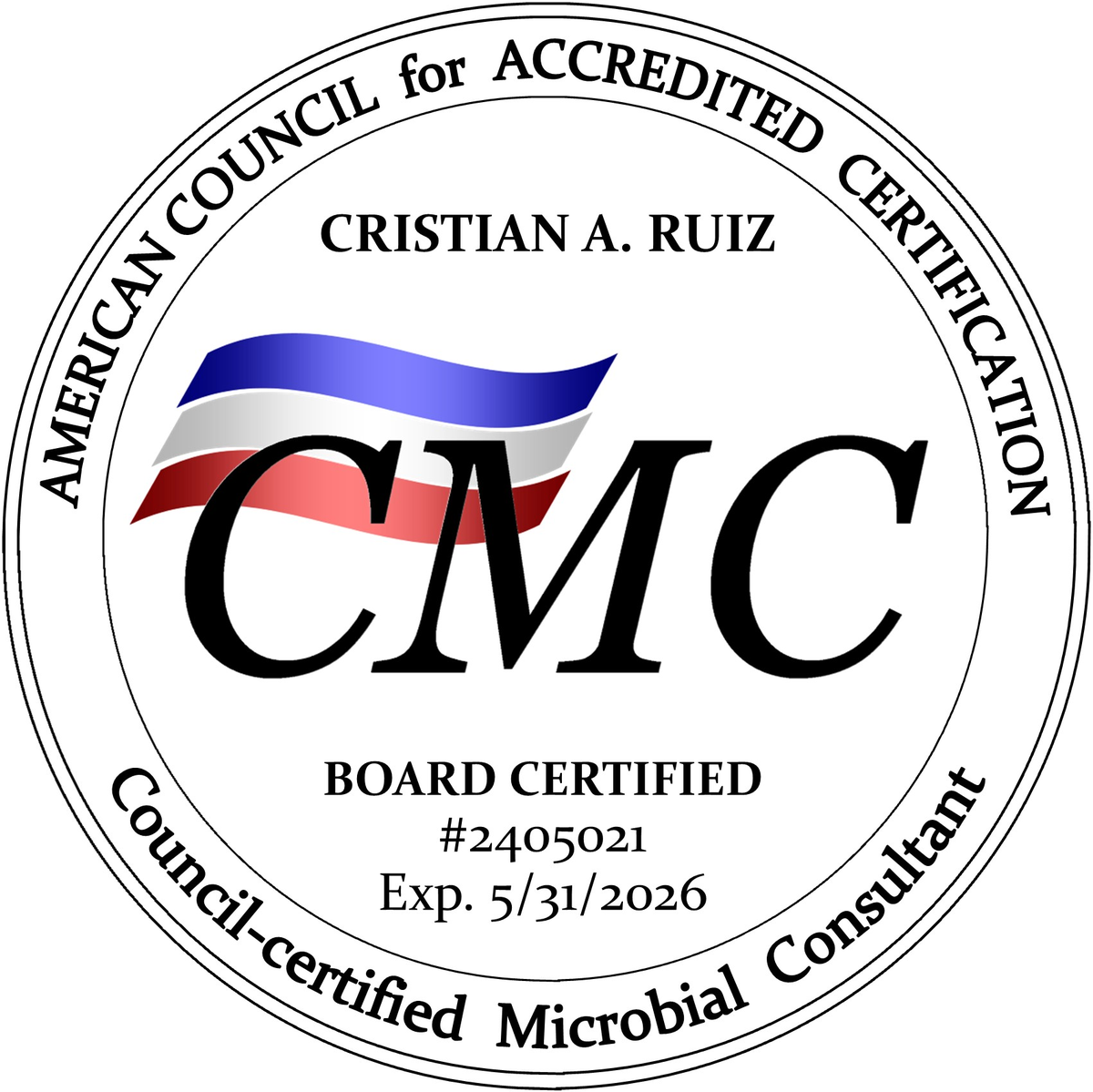CMC ACAC board-certified seal